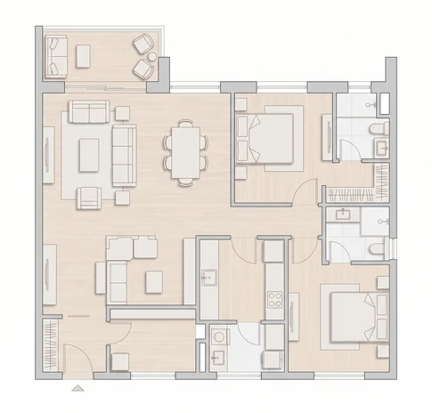 2 BHK Grande floor plan at Godrej Global Business City, approx. 2,300&ndash;2,450 sq.ft.
