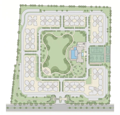 Godrej Global Business City master plan showing the towers, landscaped areas and amenity zones at DMIC, Greater Noida